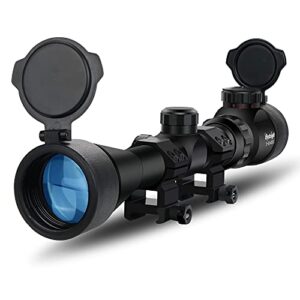 bestsight 3-9x40 rifle scope,red & green illumination system,rangefinder reticle riflescope for hunting with 20mm scope rings