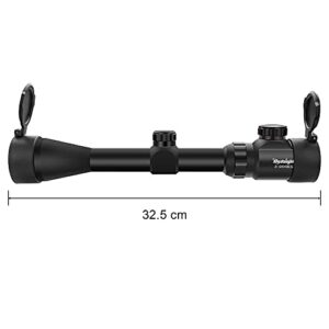 BESTSIGHT 3-9X40 Rifle Scope,Red & Green Illumination System,Rangefinder Reticle Riflescope for Hunting with 20mm Scope Rings