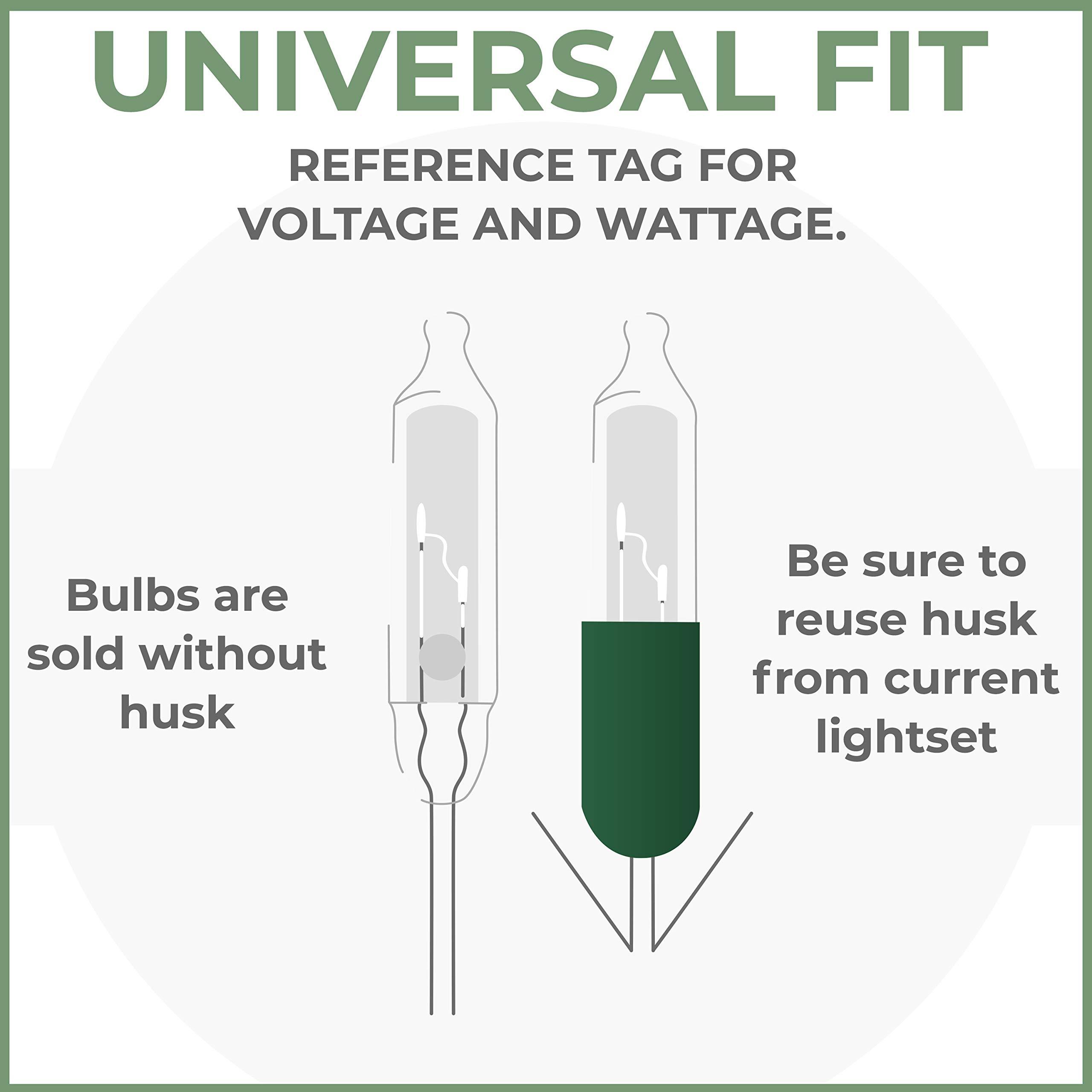 612 Vermont 2.5V Multi Color Mini Christmas Replacement Bulbs for Christmas Trees and Incandescent String Lights, Pinched Base, 50 Count (0.42 Watt, 170 mA)