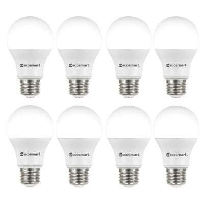 EcoSmart 60-Watt Equivalent A19 Non-Dimmable LED Light Bulb Soft White (8-Pack)