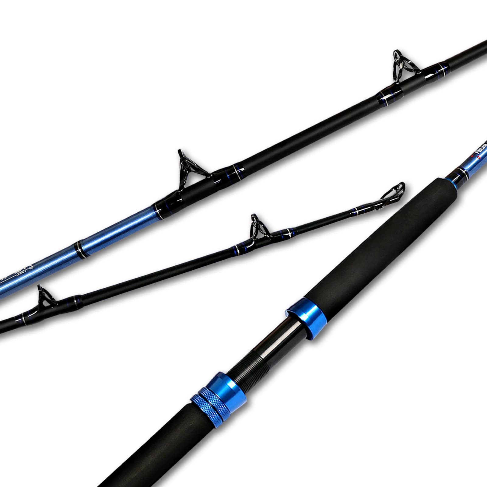 Fiblink 1-Piece Fishing Rod Saltwater Trolling Rod Cat Catfish Rod Conventional Boat Fishing Pole（30-50lb,6-Feet,Medium Heavy）