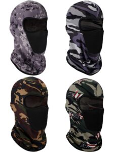 blulu 4 pieces balaclava full face mask winter windproof balaclava neck sun protection breathable face cover (camouflage)