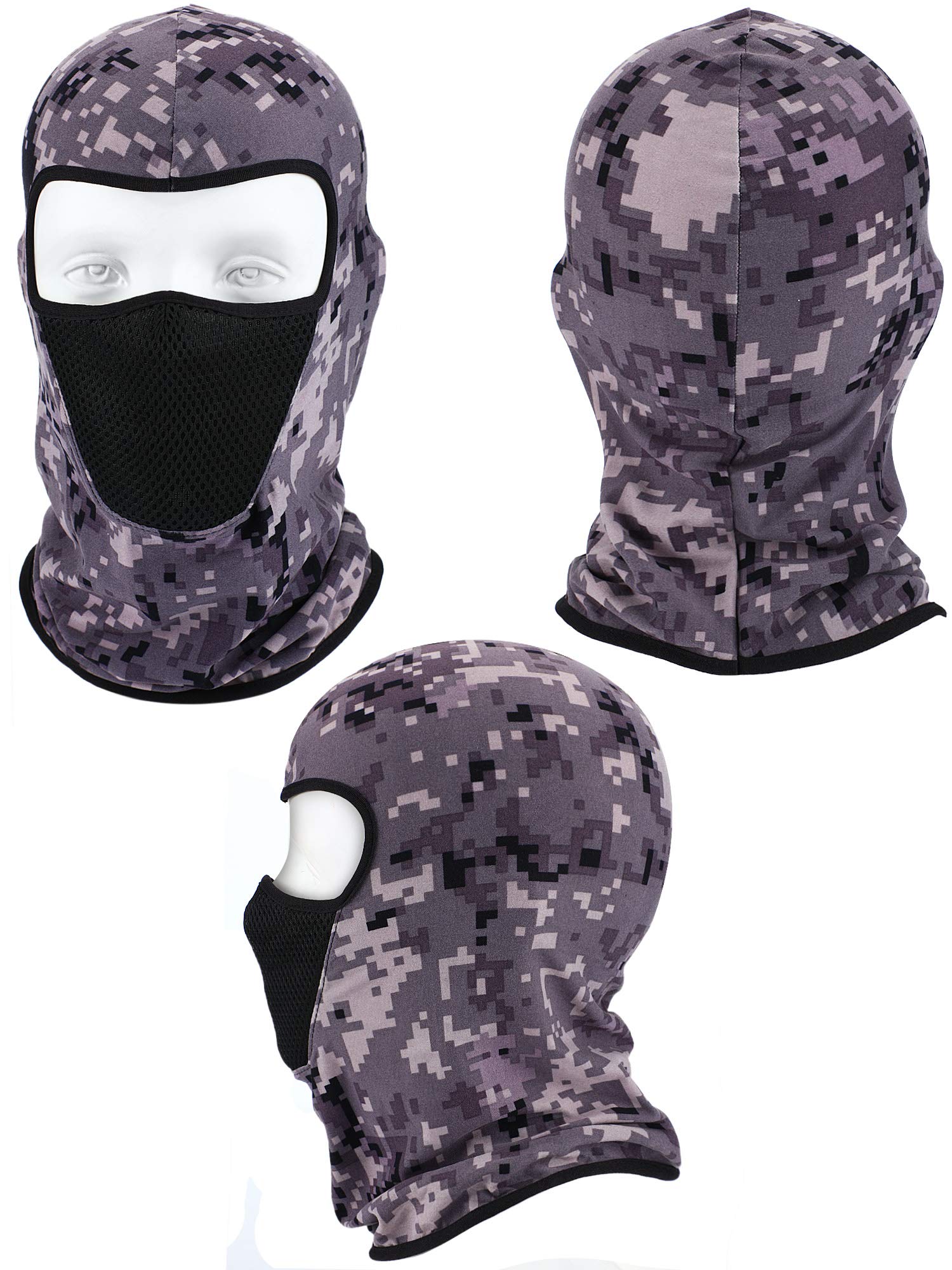 Blulu 4 Pieces Balaclava Full Face Mask Winter Windproof Balaclava Neck Sun Protection Breathable Face Cover (Camouflage)