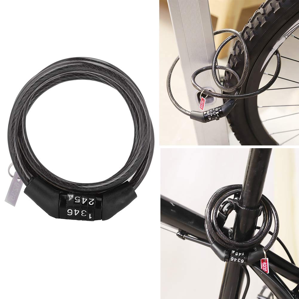 Qinlorgo Coded Bicycle Lock,Bicycle Cable Lock Bicycle Lock Anti-Theft Bike Mountain Bicycle Fixed Password Chain Lock Cable Steel Safety Lock