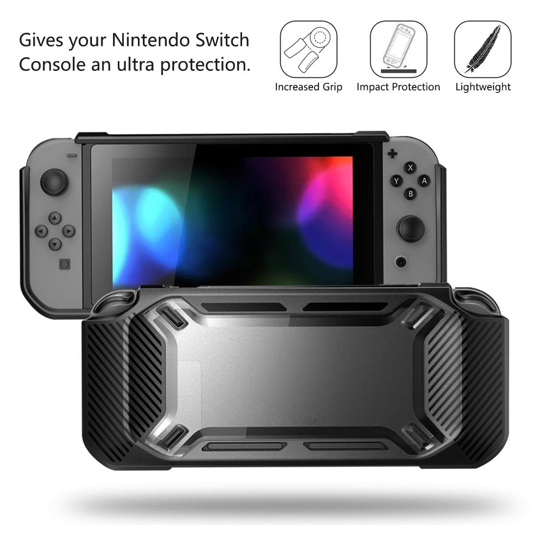 Accessories Bundle for Nintendo Switch, Kit with Carrying Case,Protective Case with Screen Protector,Compact Playstand,Game Case,Joystick Cap,Charging Dock,Grip and Steering Wheel for Nintendo Switch