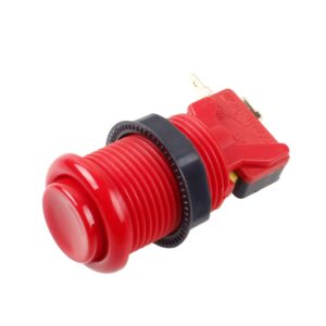 Fosiya 7X Arcade Buttons 30mm Happ Type Standard Push Buttons Switch with 20cm Buttons Cable for Arcade Joystick Arcade1up Games Console (Red)