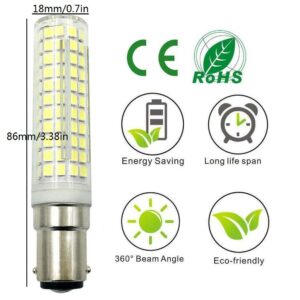 Lxcom Lighting BA15D LED Corn Bulb Dimmable 15W Double Contact Bayonet Base 136 LEDs 2835 SMD 120W Halogen Equivalent JD Type T3 T4 Bulbs Warm White 3000K 1500LM for Home Decorative Lighting,2 Pack