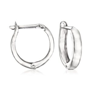 ross-simons 14kt white gold huggie hoop earrings