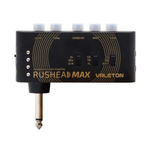 valeton rushead max usb chargable portable pocket guitar bass headphone amp carry-on bedroom plug-in multi-effects