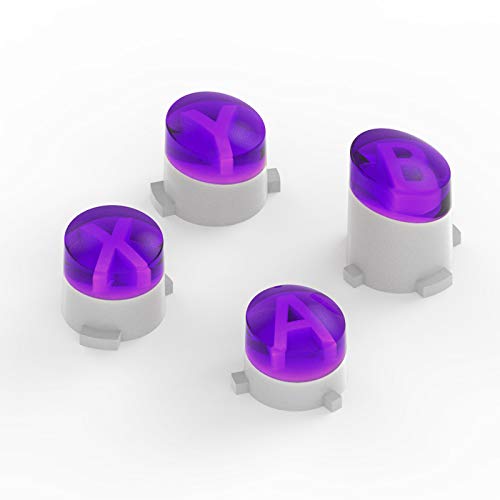 ABXY Bullet Buttons Mod Kit Levers Joystick for Xbox One S Slim Elite Controller (Clear Purple)