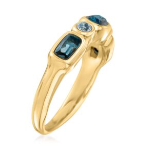 Ross-Simons 0.90 ct. t.w. London and Sky Blue Topaz Ring in 14kt Yellow Gold. Size 8