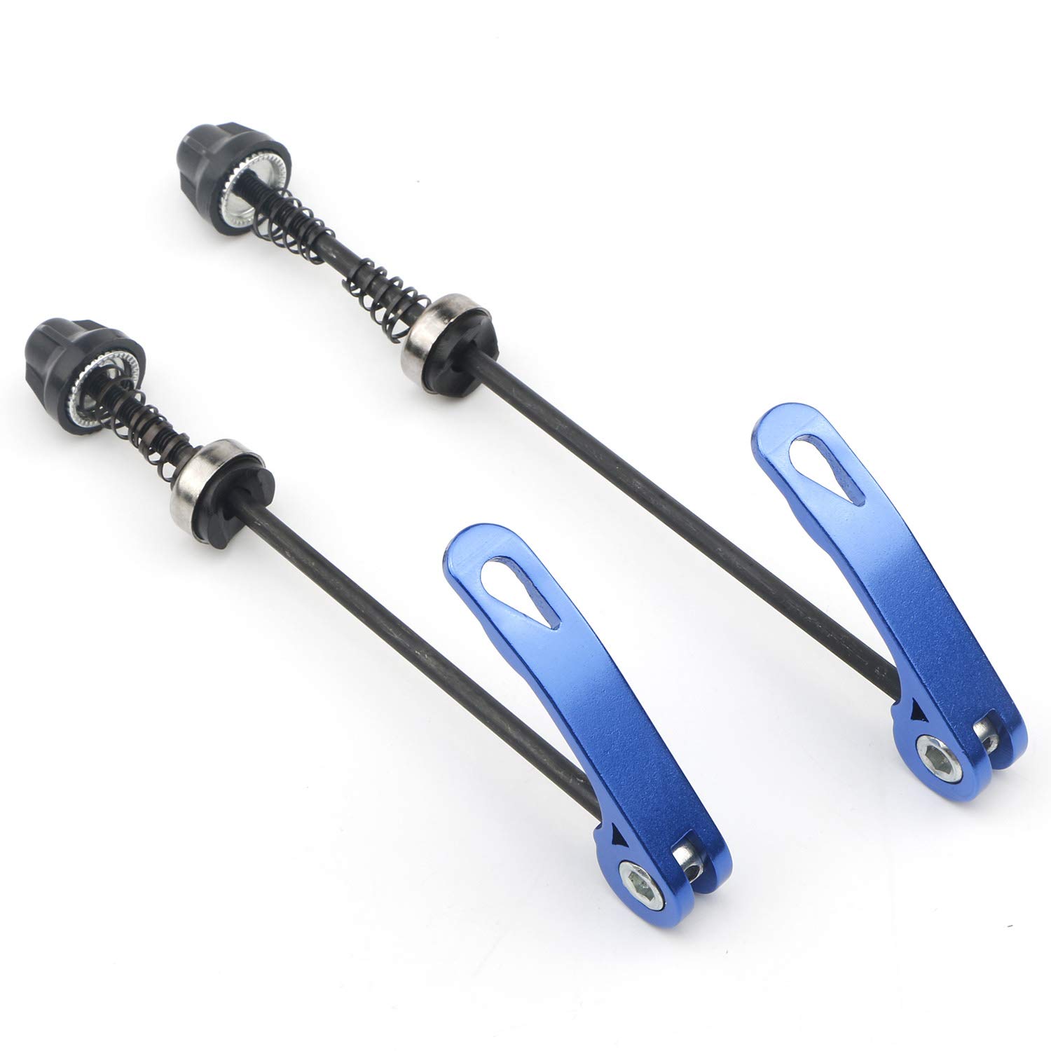 Ellbest 2 Pairs Blue Quick Release Bicycle Skewer Bicycle Hub Front & Rear Bicycle Axle Hollow Shaft Fit for Road Bike, Mountain Bike, MTB, BMX