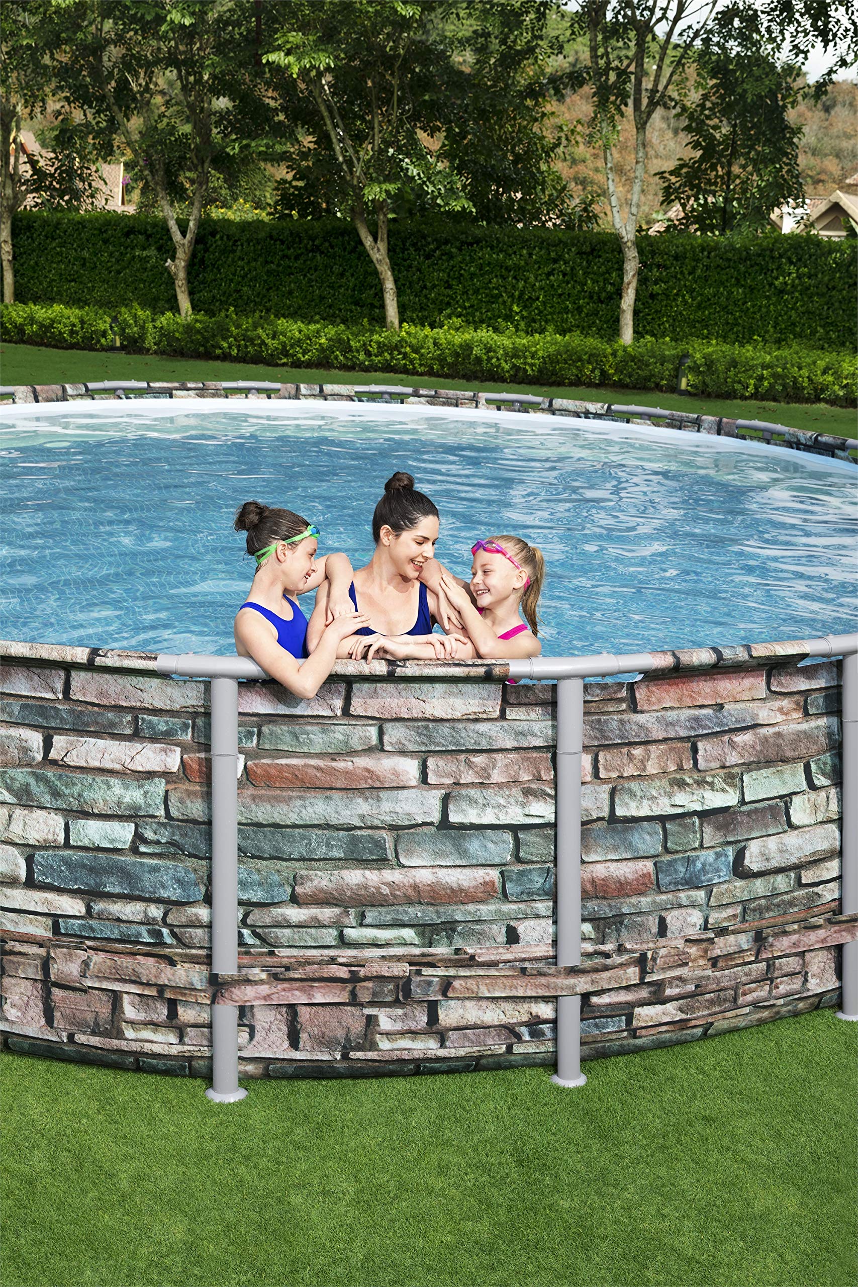 Bestway 56965E Power Steel 16' x 48" Set Above Ground Pool, Stone