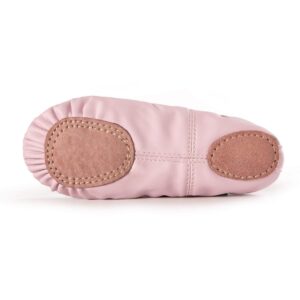 RoseMoli Ballet Shoes for Girls/Toddlers/Kids/Women, Leather Yoga Shoes/Ballet Slippers for Dancing 3 Little Kid Pink