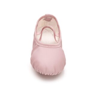 RoseMoli Ballet Shoes for Girls/Toddlers/Kids/Women, Leather Yoga Shoes/Ballet Slippers for Dancing 3 Little Kid Pink