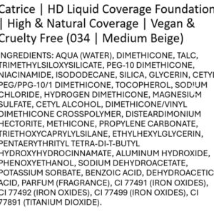 Catrice | HD Liquid Coverage Foundation | High & Natural Coverage | Vegan & Cruelty Free (034 | Medium Beige)