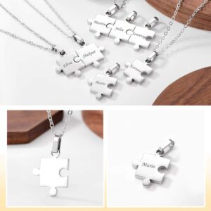 Custom BFF Necklace for 7 Personalized Puzzle Matching Best Friend Friendship Family Necklaces Memory Jewelry Gifts for Sister Women