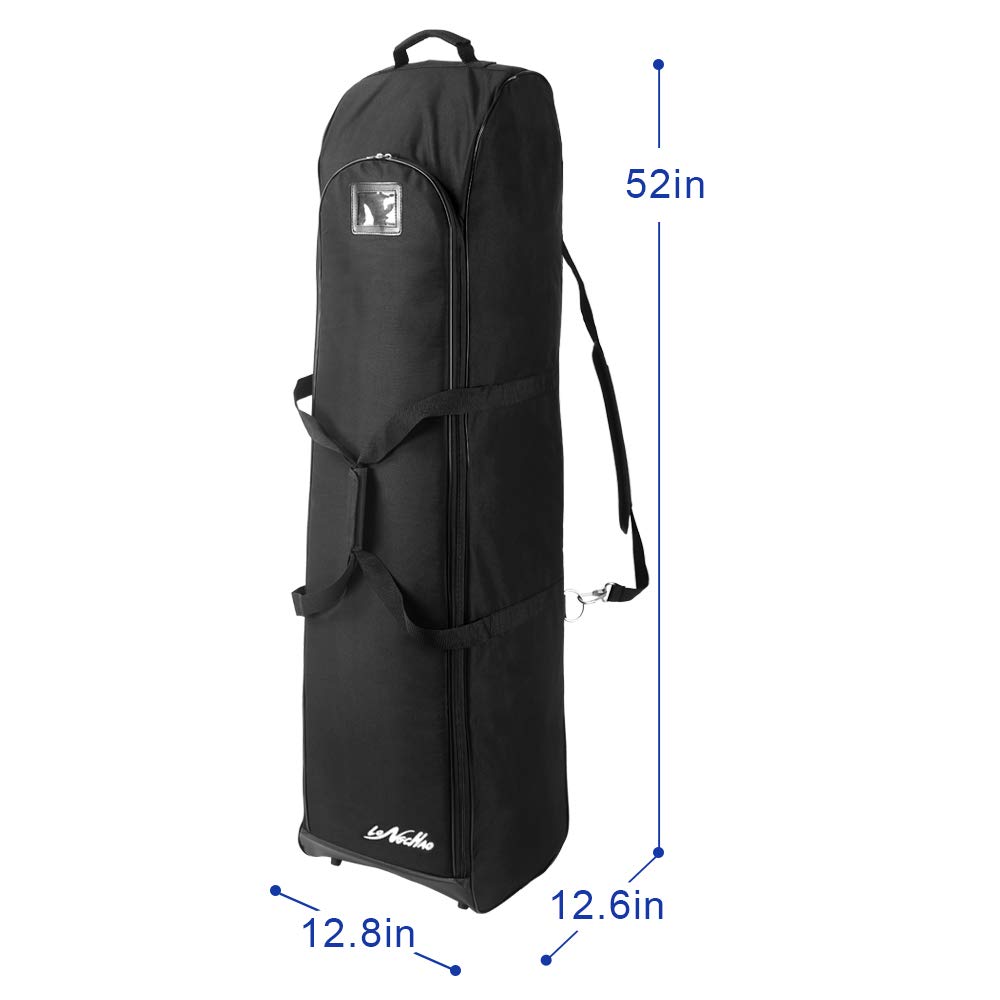 LONGCHAO Golf Travel Bag- Hard Golf Travel Case Portable Golf Club Travel Cover Hard Support 600D PVC Cloth Golf Carry Bag (Black)