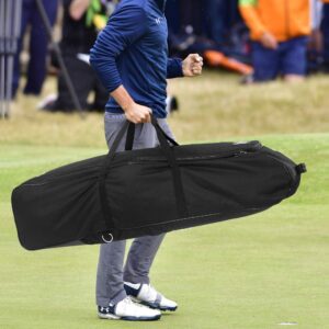 LONGCHAO Golf Travel Bag- Hard Golf Travel Case Portable Golf Club Travel Cover Hard Support 600D PVC Cloth Golf Carry Bag (Black)