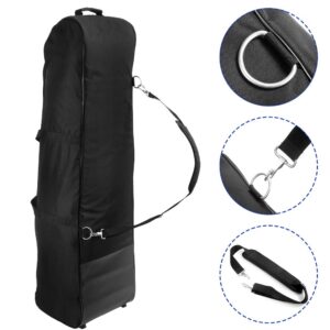 LONGCHAO Golf Travel Bag- Hard Golf Travel Case Portable Golf Club Travel Cover Hard Support 600D PVC Cloth Golf Carry Bag (Black)