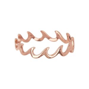 pura vida rose gold wave band ring - .925 sterling silver, rose gold plating accessories - size 6