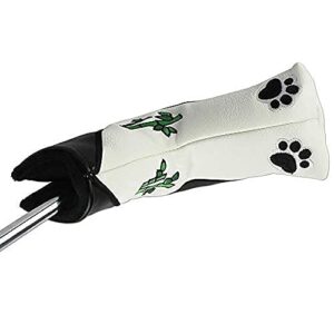 PINMEI Golf Blade Putter Cover Golf Putter Headcover Synthetic Leather Closure for Scotty Cameron Odyssey Blade Taylormade Ping (White black panda)