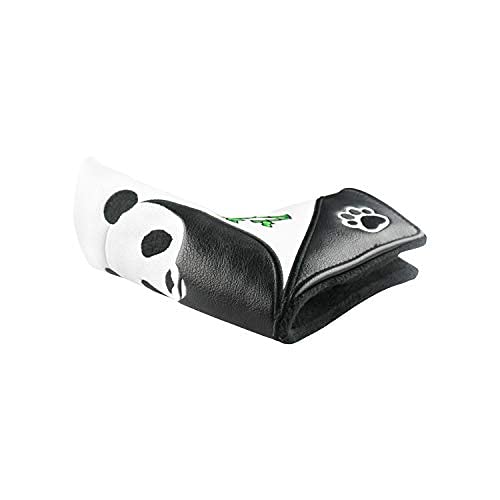 PINMEI Golf Blade Putter Cover Golf Putter Headcover Synthetic Leather Closure for Scotty Cameron Odyssey Blade Taylormade Ping (White black panda)