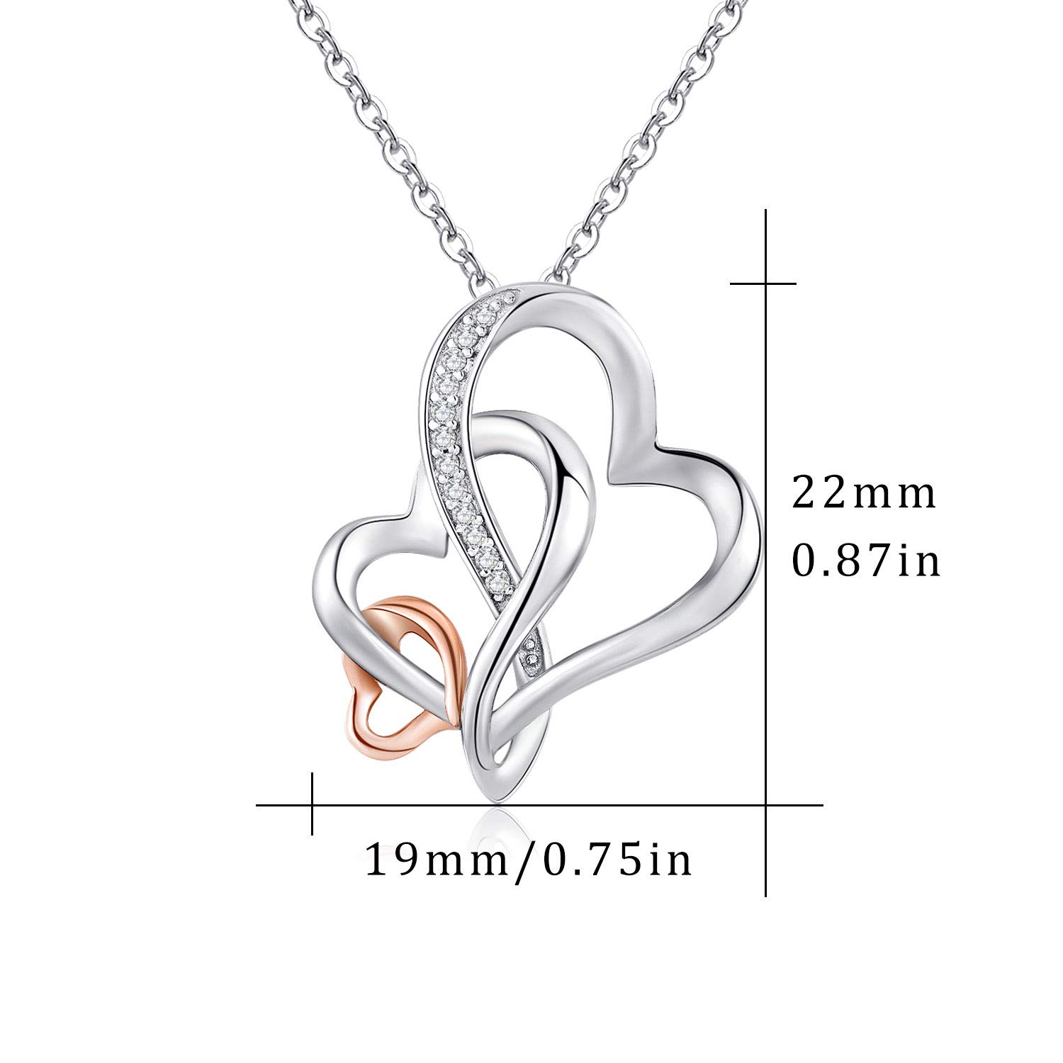 MEDWISE Three Generations Necklace for Grandma Gifts Jewelry S925 Sterling Silver Grandmother Mom Granddaughter Mothers Day Necklace Jewelry Birthday Gifts Rose Gold Tone Infinity Love Necklace