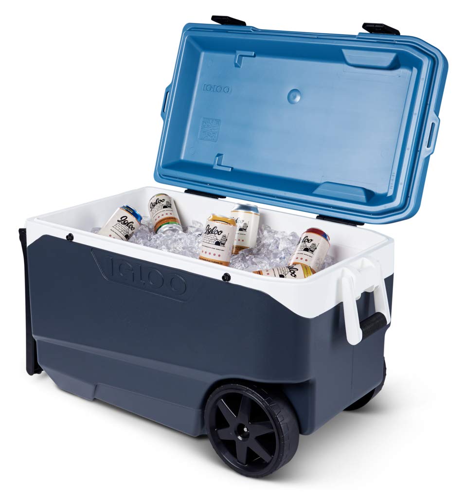 IGLOO Outdoor Maxcold Latitude 90 Cool Box, Gris foncé/Bleu, 85 Liter