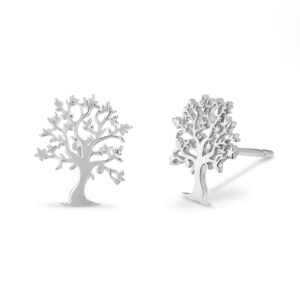 Boma Jewelry Sterling Silver Tree of Life Nature Stud Earrings