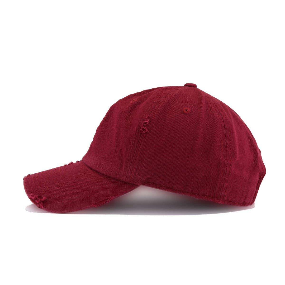 Henny Vintage Baseball Cap Embroidered Cotton Adjustable Distressed Dad Hat Maroon