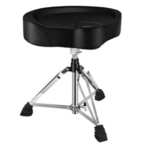 donner heavy duty drum throne, motorcycle style drum seat, widened drum chair with upgraded materials, height adjustable padded stool, double braced