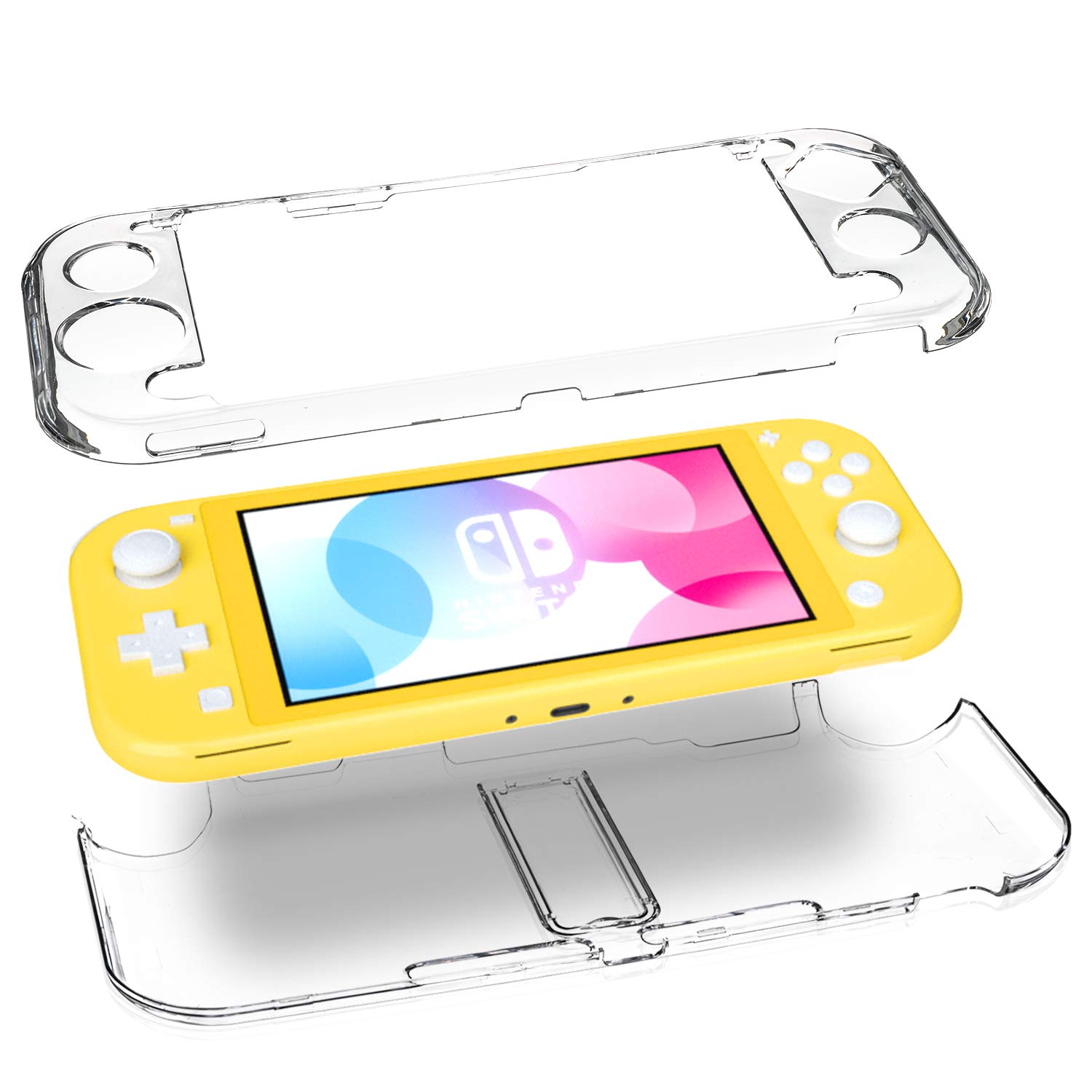 Clear Case for Nintendo Switch Lite with Kickstand, Hard Case for Nintendo Switch lite with Stand