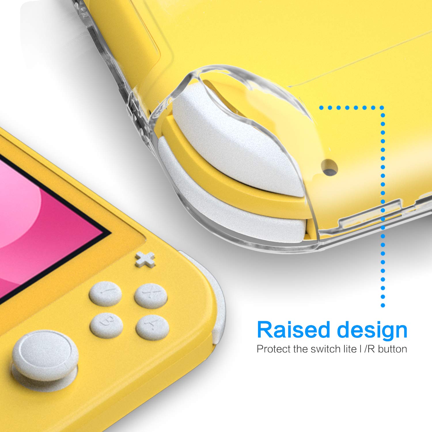 Clear Case for Nintendo Switch Lite with Kickstand, Hard Case for Nintendo Switch lite with Stand