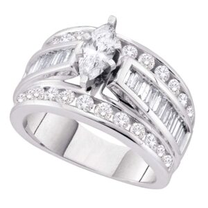 the diamond deal 14kt white gold womens marquise diamond solitaire bridal wedding engagement ring 1.00 cttw