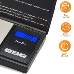 Luoyer Archery Arrow Scale Digital Pocket Scale Portable High-Precision Accurate Electronic 500g by 0.01g/7692grain by 0.15grain with LCD Display Mini Scale for Weighing Arrow Tips Arrowhead