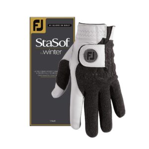 footjoy stasof winter gloves, pearl, large, pair