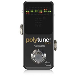 tc electronic polytune 3 noir tiny polyphonic tuner with multiple tuning modes and built-in bonafide buffer