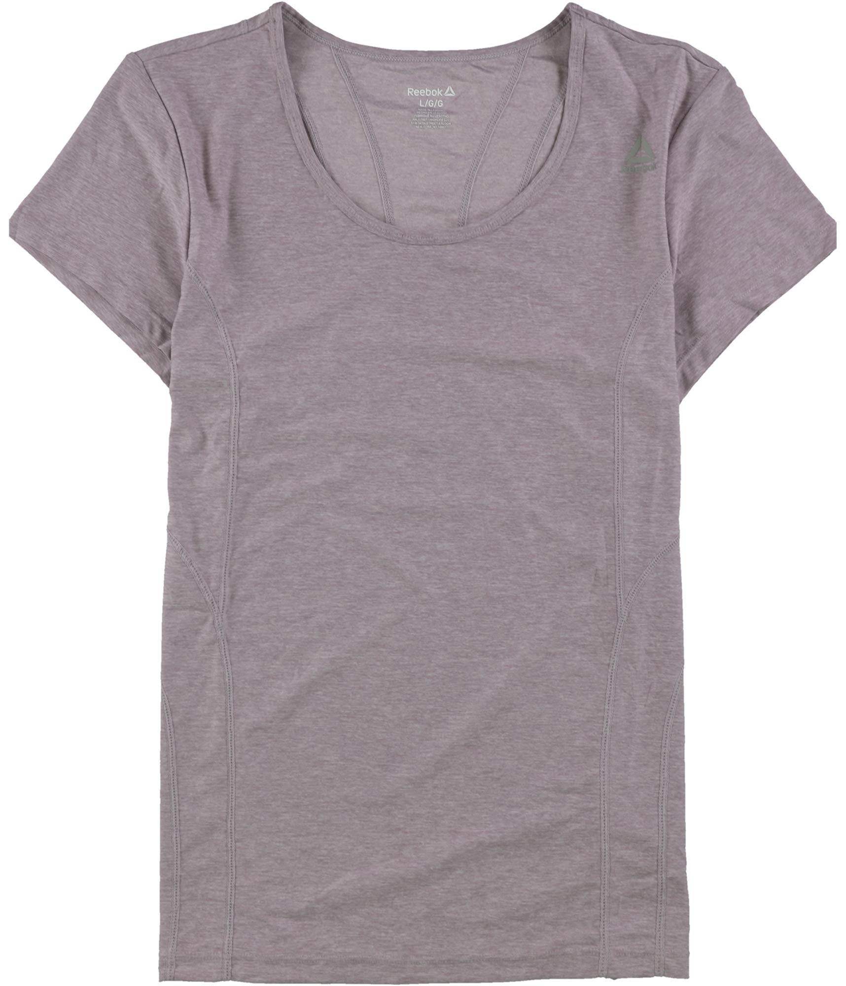 Reebok Womens Reversed Marled Basic T-Shirt, Purple, Small