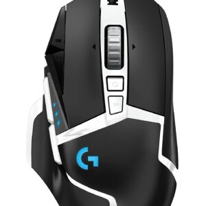 Logitech G502 Hero High Performance Gaming Mouse Special Edition, Hero 25K Sensor, 25 600 DPI, RGB, Adjustable Weights, 11 Programmable Buttons, On-Board Memory, PC/Mac - Black/White