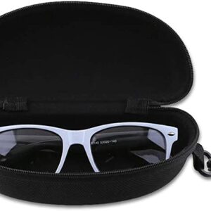 alladaga 3 Pack Zipper Shell Eyeglasses and Sunglasses Case with Plastic Carabiner Hook (Black)