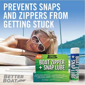 Zipper Wax & Zip Lube Marine Grade Zipper Lubricant Stick Zipper Lubricate with Ease Boat, Canvas, Bimini Snap, Metal Zippers, Jackets, Coolers, Vinyl Panels, Wetsuit & Drysuit No Oil & Graphite Mess