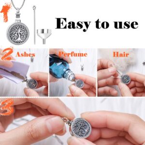 Aniu Cremation Jewelry for Ashes S925 Sterling Silver Urn Necklace Memorial Necklace for Human Ashes of Loved Ones Keepsake Pendant for Men Women (Tree of Life-G)