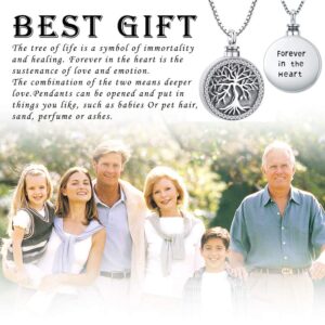 Aniu Cremation Jewelry for Ashes S925 Sterling Silver Urn Necklace Memorial Necklace for Human Ashes of Loved Ones Keepsake Pendant for Men Women (Tree of Life-G)