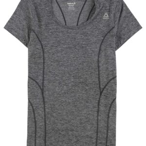 Reebok Womens Reversed Marled Basic T-Shirt, Black, Small