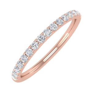 1/4 Carat Round Diamond Wedding Band Ring in 10K Rose Gold (Ring Size 7)