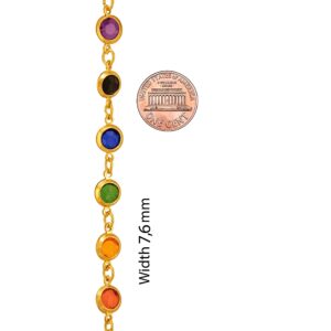 LIFETIME JEWELRY Multicolored Bead Chain Necklace for Women 24K Real Gold Plated (30 inches, Gold)