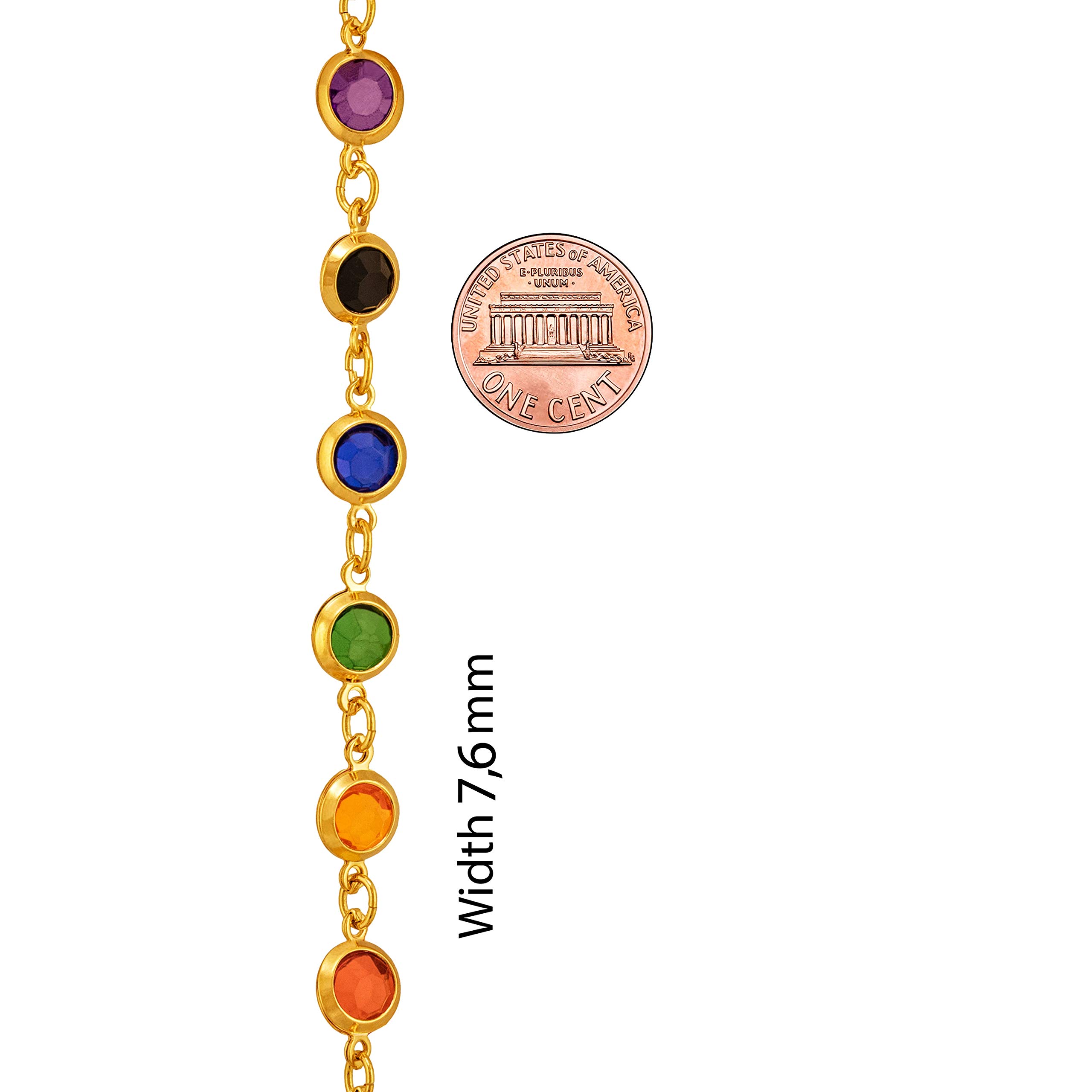 LIFETIME JEWELRY Multicolored Bead Chain Necklace for Women 24K Real Gold Plated (30 inches, Gold)