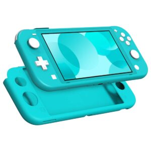 moko case compatible with nintendo switch lite console - turquoise, protective silicone cover, shock absorption, anti scratch, easy installation, precise cutouts