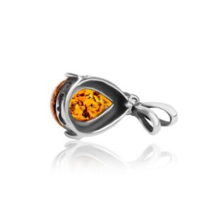 Ian and Valeri Co. Amber Sterling Silver Drop Pendant